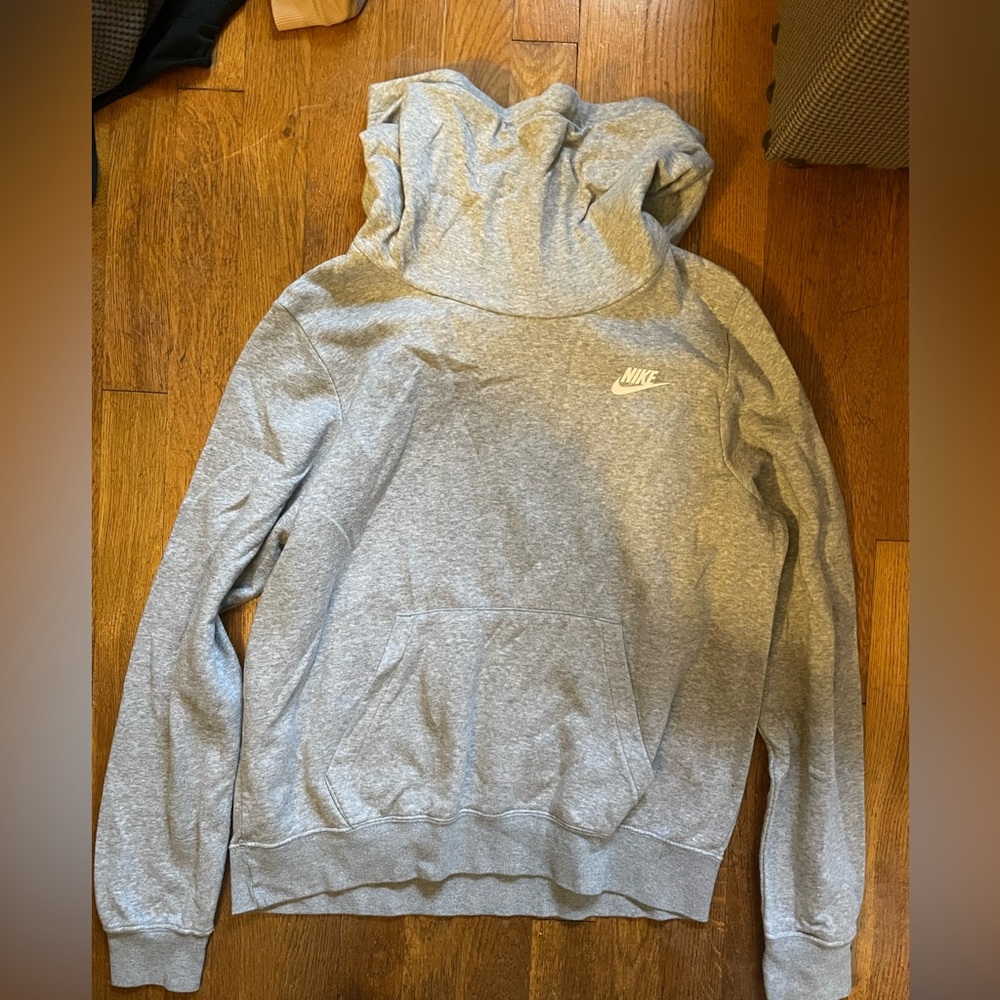 Nike Funnel Neck/Cowl Neck Gray Hoodie